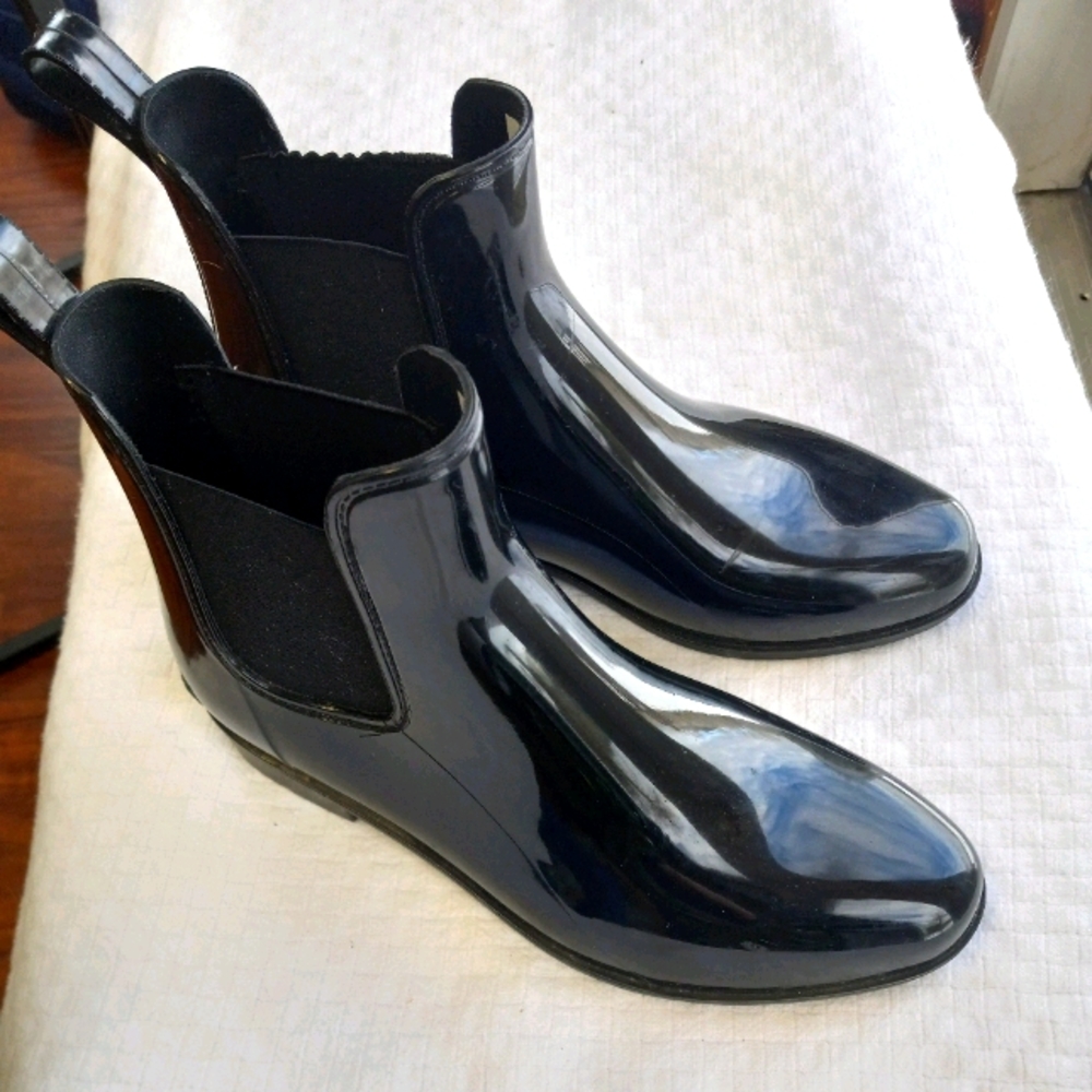 Ralph Lauren Glossy Black Rain Boots